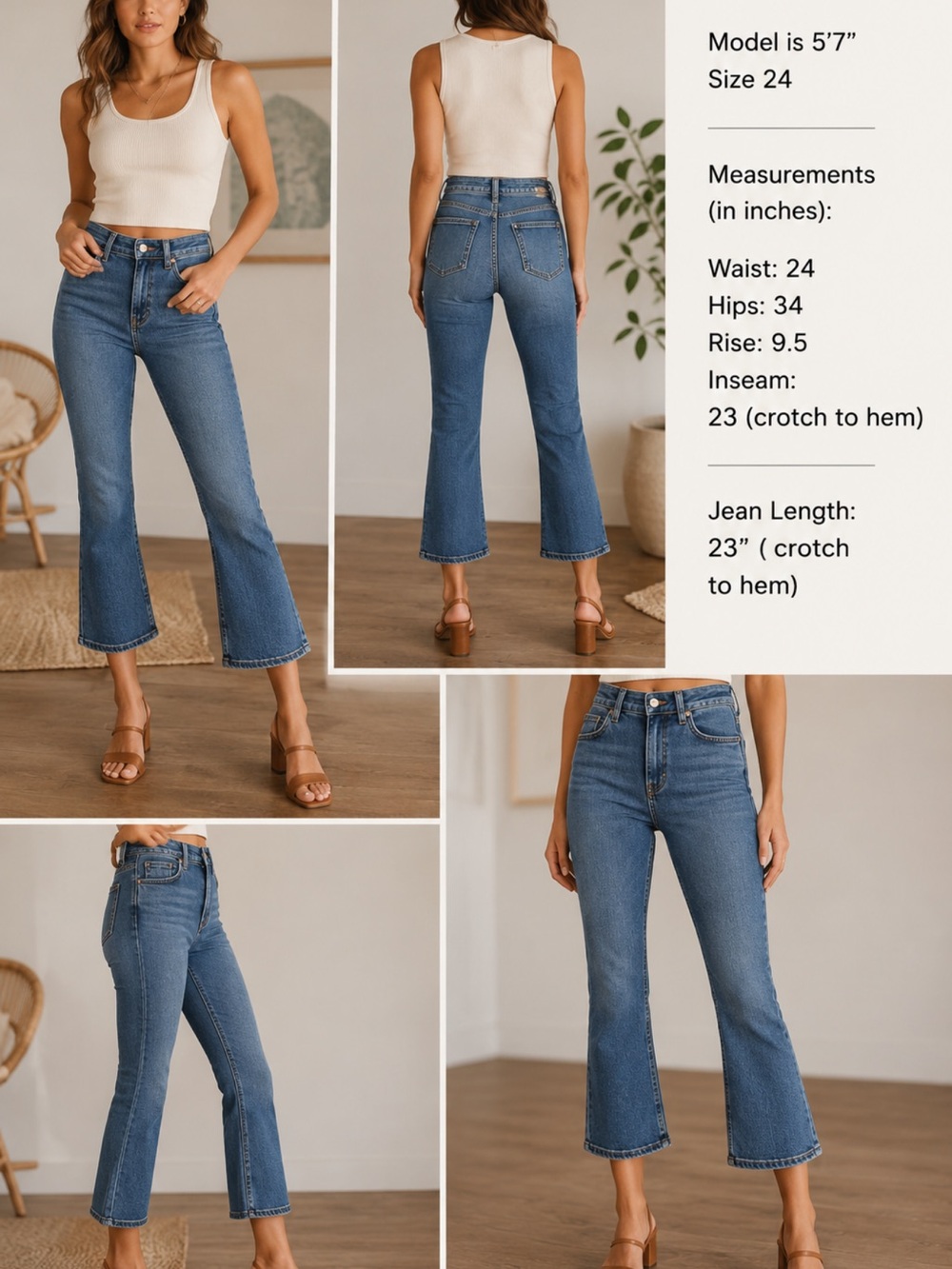 Free People Cropped Flare Jeans Size 24